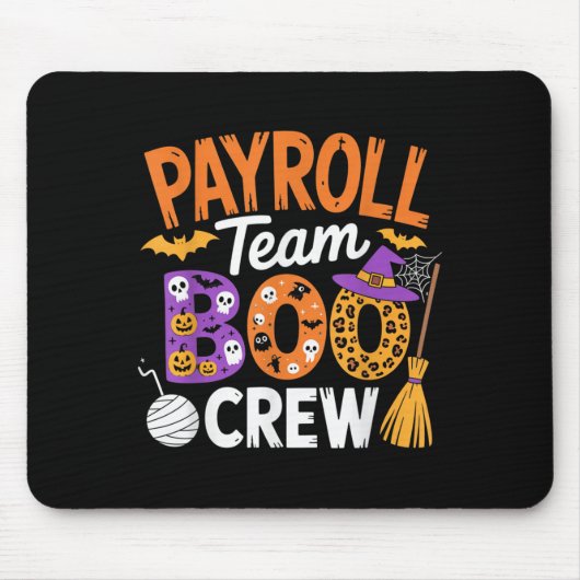 Payroll Team Boo Crew Halloween Matching Soky Outf Muismat (Voorkant)