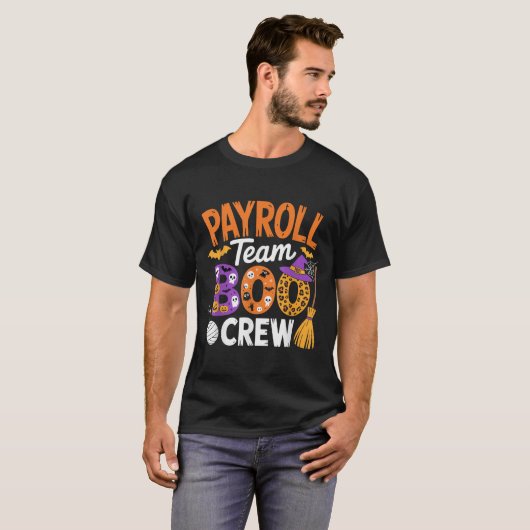 Payroll Team Boo Crew Halloween Matching Soky Outf T-shirt (Voorkant volledig)