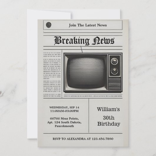 Pays Oude Retro mannen Volwassen Krant 30e Verjaar Kaart (Voorkant)