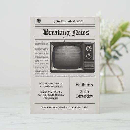 Pays Oude Retro mannen Volwassen Krant 30e Verjaar Kaart (Staand voorkant)