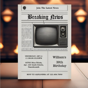 Pays Oude Retro mannen Volwassen Krant 30e Verjaar Kaart