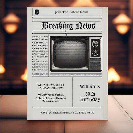 Pays Oude Retro mannen Volwassen Krant 30e Verjaar Kaart