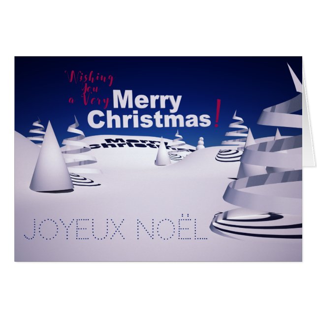 Paysage de Neige 3D computer Art Carte de Noel (Voorkant Horizontaal)