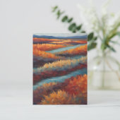 Paysage impressionniste aux couleurs d'automne briefkaart (Staand voorkant)