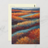Paysage impressionniste aux couleurs d'automne briefkaart (Voorkant / Achterkant)