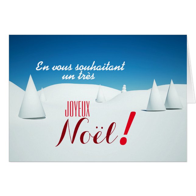 Paysage sous la neige 3D art Carte de Noel (Voorkant Horizontaal)