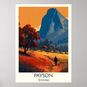 Payson Arizona Retro Travel Poster    Mogol