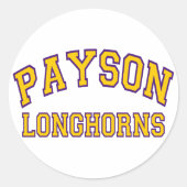 Payson Longhorns Ronde Sticker (Voorkant)