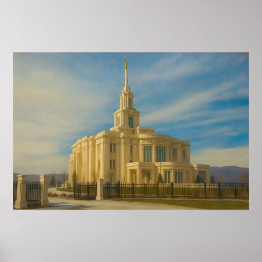 Payson Utah Tempel Schildering™ LDS Muurkunst Post Poster (Voorkant)