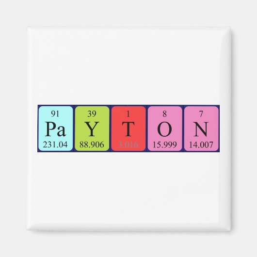 Payton periodieke table name magnet (Voorkant)