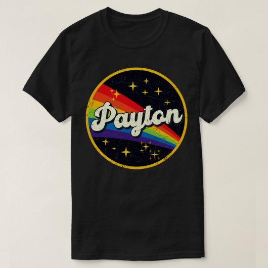 Payton regenboog in ruimte grunge stijl t-shirt (Design voorkant)