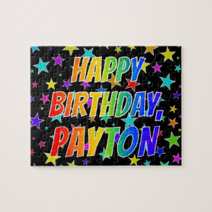 "PAYTON" voornaam, geun "HAPPY BIRTHDAY" Legpuzzel