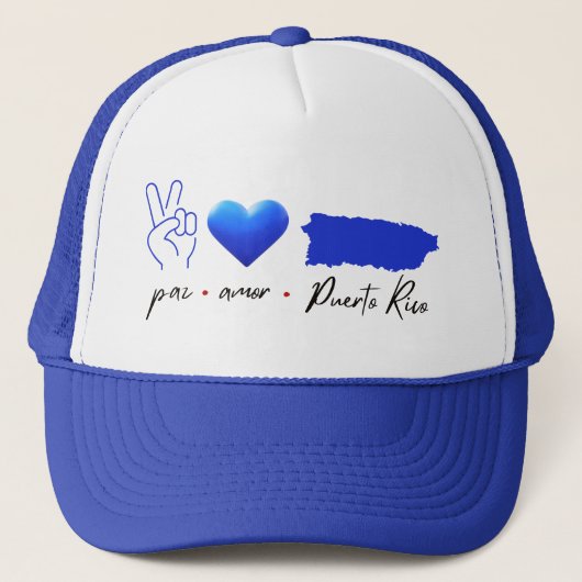 Paz Amor Puerto Rico Trucker Pet (Voorkant)