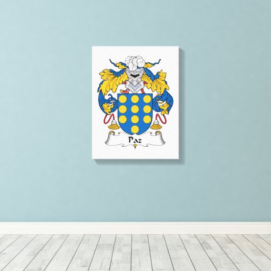 Paz Family Crest Canvas Afdruk (Insitu (Houten vloer))