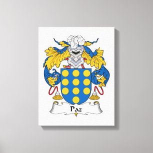 Paz Family Crest Canvas Afdruk