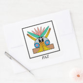 Paz (Vrede) symbool. Plejaren symbool voor vrede Vierkante Sticker (Envelop)