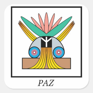 Paz (Vrede) symbool. Plejaren symbool voor vrede Vierkante Sticker