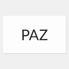 Paz White black Spanish peace Simple minimalist Rechthoekige Sticker