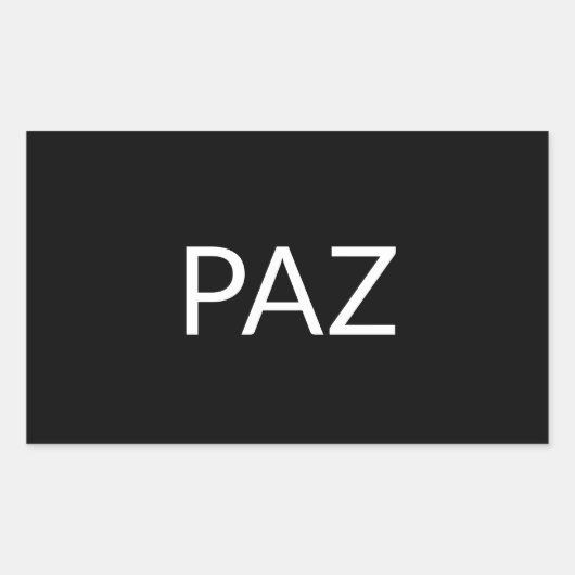 Paz zwarte witte Spaanse vredeshandlangster Rechthoekige Sticker (Voorkant)