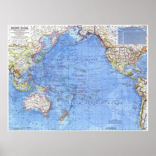 "Pazifik: 1969/heute - Detaillierte Pazifikkarte Poster (Voorkant)