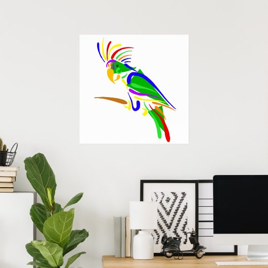 Pazzie Parrot Poster (Thuiskantoor)