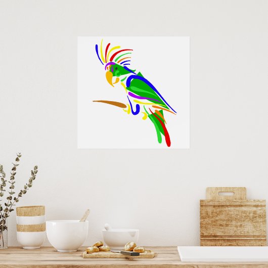 Pazzie Parrot Poster (Keuken)