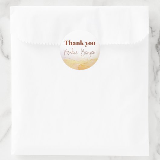 PB Bedankt Golden Classic Round Sticker (Tas)