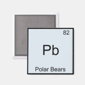 Pb - Ijsberen Leuke Chemie Elementsymbool Magneet (Voorkant / Achterkant)
