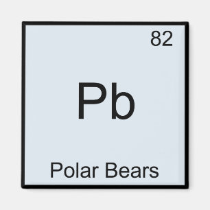 Pb - Ijsberen Leuke Chemie Elementsymbool Magneet