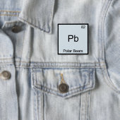 Pb - Ijsberen Leuke Chemie Elementsymbool Vierkante Button 5,1 Cm (In situ)