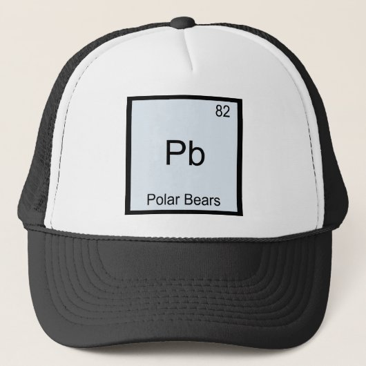 Pb - Ijsberen Leuke Scheikunde Element Symbool Trucker Pet (Voorkant)