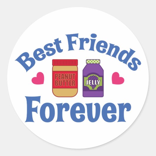 PB&J BFF RONDE STICKER (Voorkant)