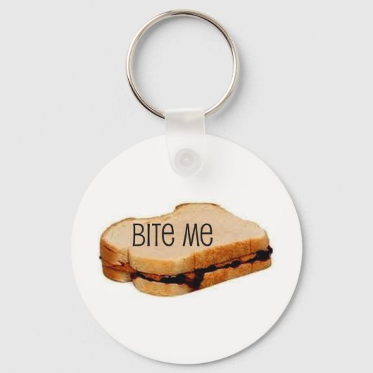 PB&J "BITE ME" SANDWICH PRINT SLEUTELHANGER (Voorkant)