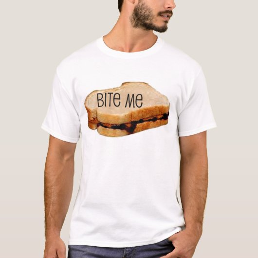PB&J "BITE ME" SANDWICH PRINT T-SHIRT (Voorkant)