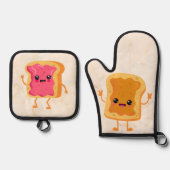 PB&J De beste dingen komen in paren Ovenwant & Pannenlap Set (Voorkant)