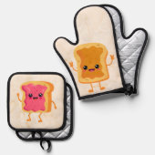 PB&J De beste dingen komen in paren Ovenwant & Pannenlap Set (Voorkant / Achterkant)