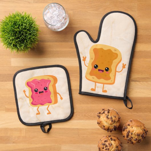 PB&J De beste dingen komen in paren Ovenwant & Pannenlap Set (Top down)