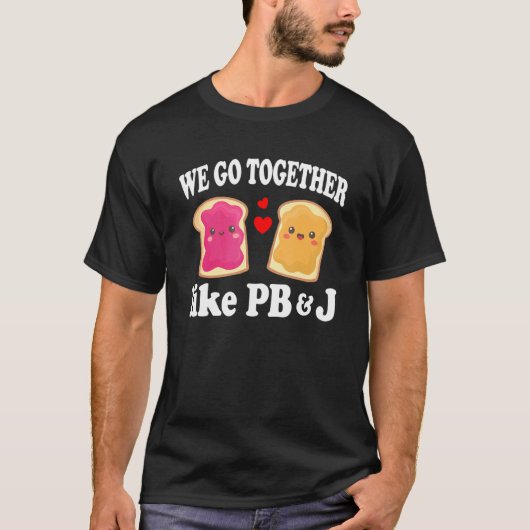 PB&J Halloween Valentijnsdag Matching Couples Co T-shirt (Voorkant)