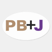 PB+J in kleur Ovale Sticker (Voorkant)