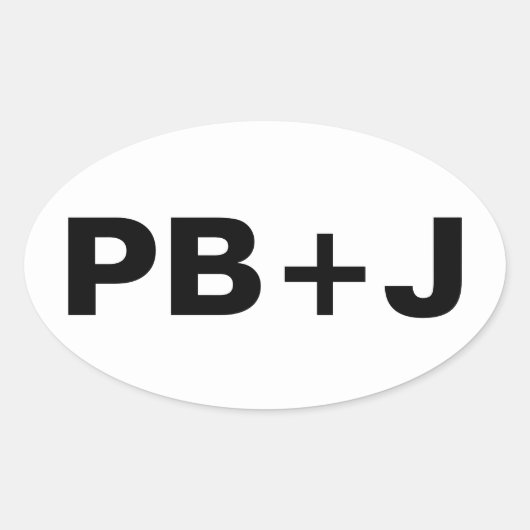 PB+J OVALE STICKER (Voorkant)