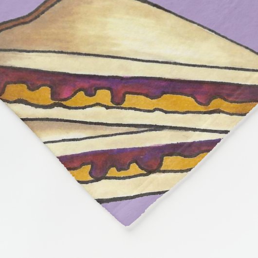PB&J Peanut Butter en Grape Jam Sandwich Fleece Deken (Hoek)