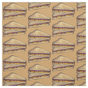 PB&J Peanut Butter en Grape Jelly Sandwich Fabric Stof