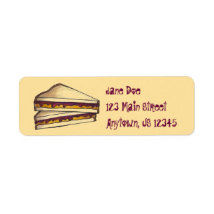 PB&J Peanut Butter en Jelly Sandwich Lunch Labels