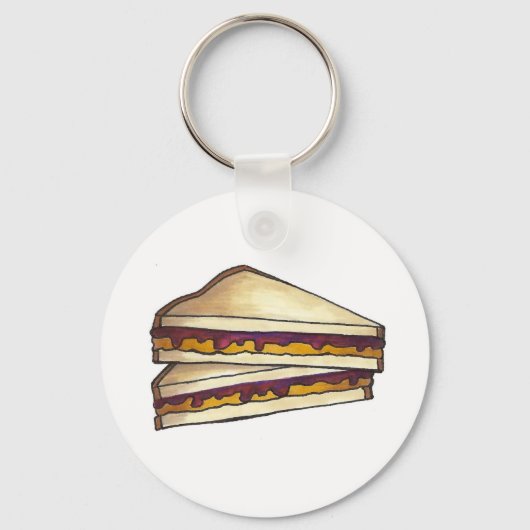 PB&J Peanut Butter Jelly Sandwich Food Sleutelhang Sleutelhanger (Voorkant)
