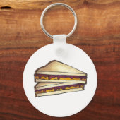 PB&J Peanut Butter Jelly Sandwich Food Sleutelhang Sleutelhanger (Voorkant)