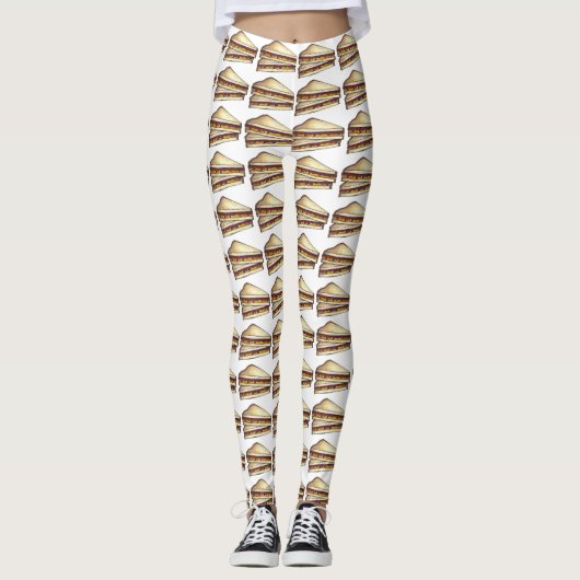 PB&J Peanut Butter Jelly Sandwich-Leggings Leggings (Voorkant)