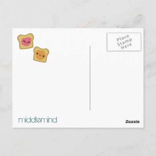 PB&J Toast Briefkaart (Achterkant)