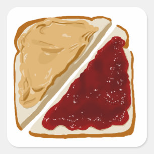 PB&J VIERKANTE STICKER