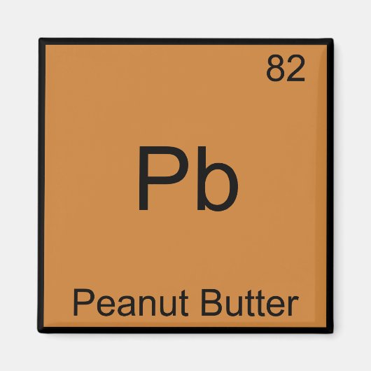 Pb - Peanut Butter Funny Element Chemistry T-Shirt Magneet (Voorkant)