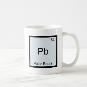 Pb - Polar Beren Funny Chemistry Element Symbol Koffiemok
